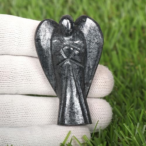 REAL-GEMS 200 Ct Natural Black Tourmaline Angel Statue Figurine