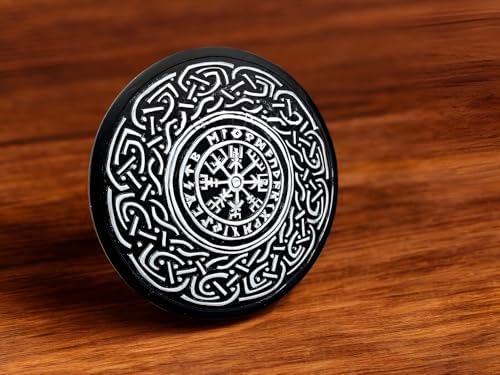 Viking Wooden Shield Wall Decor with Rune