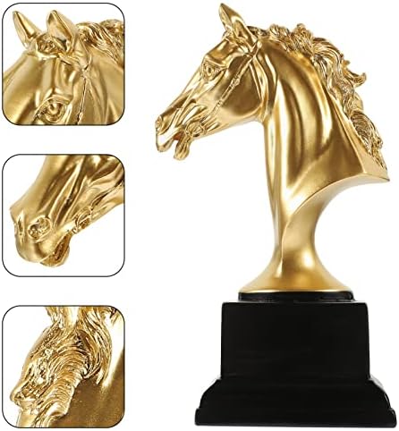 Gatuida Golden Horse Head Statue Sculpture Trophy