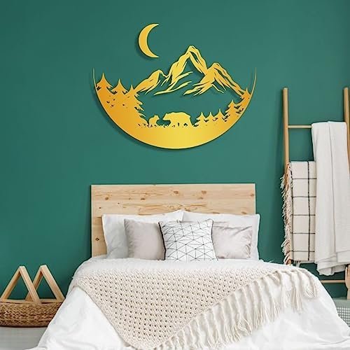Rustic Metal Wall Art - Forest Bear Family Decor