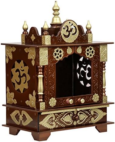 HomeCrafts Home Temple with Doors Golden Wood