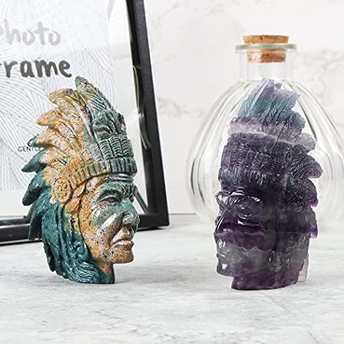 SMQ Crystal Skull Head Ornament Statue