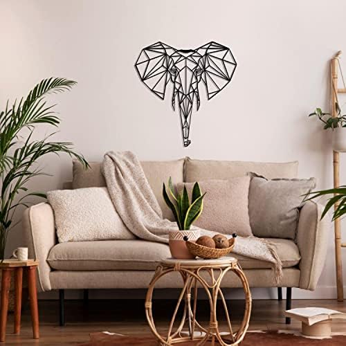 DEKADRON Metal Wall Art Geometric Elephant Head 3D Decor
