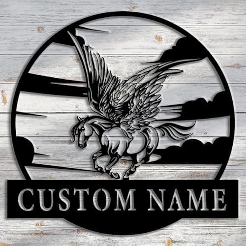 Custom Pegasus Metal Wall Art Name Sign