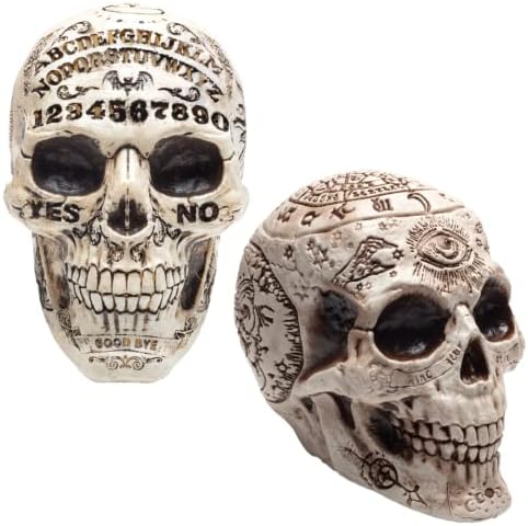 Halloween Skull Decorations 2 Pack Realistic Gothic Statues
