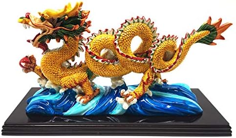 FUNSXBUG 11 Inch Chinese Feng Shui Dragon Statue