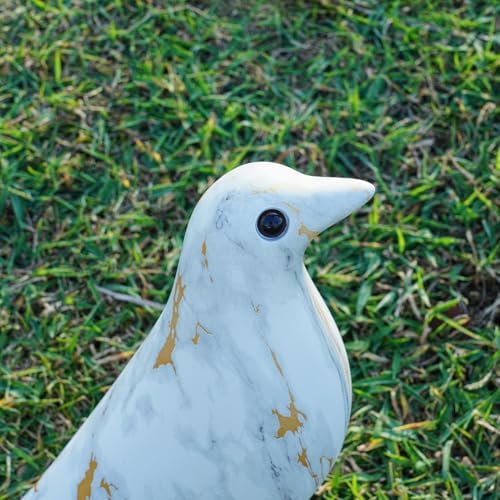ThriBartLive Mid-Century House Bird Sculpture - Marble Vein White