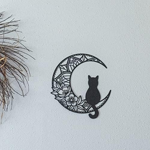 EYONGLION Black Cat Moon Wall Art Sculpture