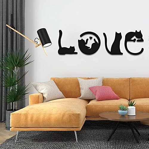 4pcs Black Cat Wall Art Love Theme Set