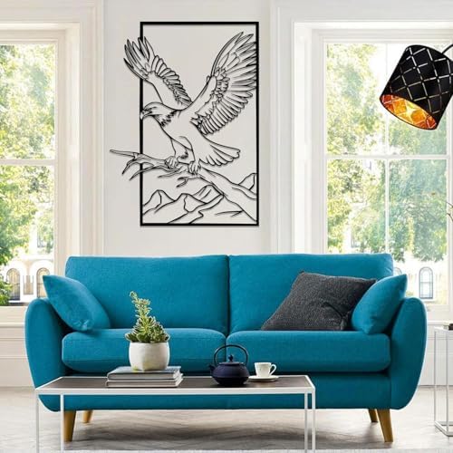 Metal Eagle Wall Decor Silver 24x17 Inch Wall Art