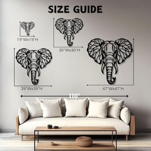 Huefoam Elephant Metal Wall Art 28x28