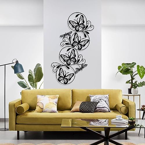 Cadeali Butterfly Metal Wall Decor 30x18 Inches Silver