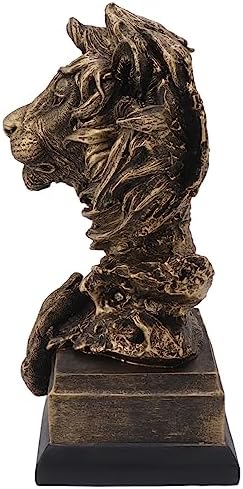Lifelike Lion Head Sculpture for Home Decor