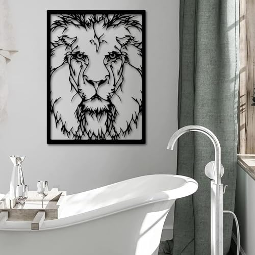Cadeali Metal Lion Wall Art Sculpture 18x25