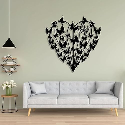 Infinity Heart Butterfly Metal Wall Art Decor
