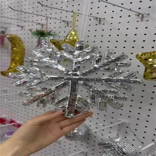 Xmas Snowflake Mirror Disco Ball 94 Inches Decorative