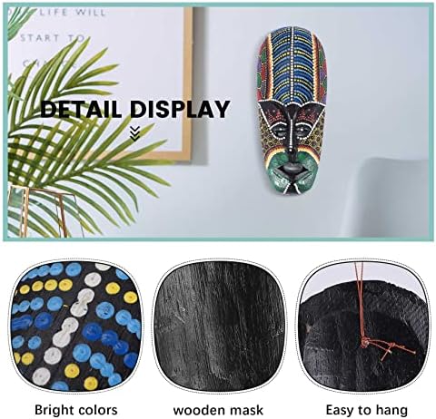 ALOEU Wooden Mask Wall Sculpture Decor Art