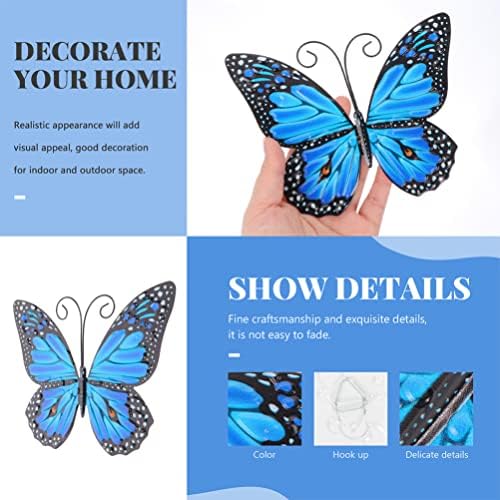 Operitacx Iron Butterfly Wall Art 2pcs Decor
