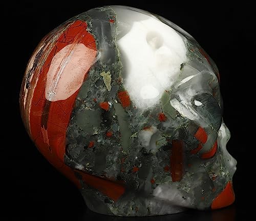 Skullis 41 Inch African Bloodstone Crystal Skull Statue