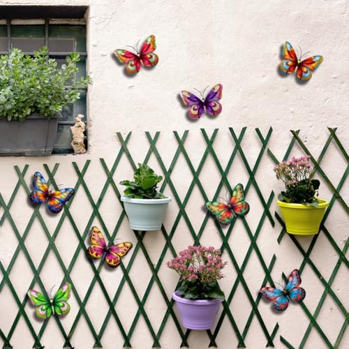 8pcs Metal Butterfly Wall Decorations for Outdoor