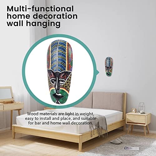 ALOEU Wooden Mask Wall Sculpture Decor Art