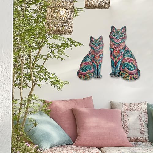 LIFFY Boho Cat Wall Decor Set of 2