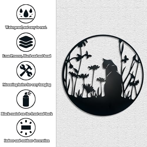 Metal Cat Wall Decor Art - Cat Silhouette for Home