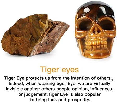 Artistone 2 Inch Tiger Eye Crystal Skull Statue