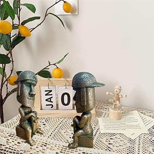 Lifexquisite Easter Island Statue Sitting Moai Figurine for Home Office and Bookshelf