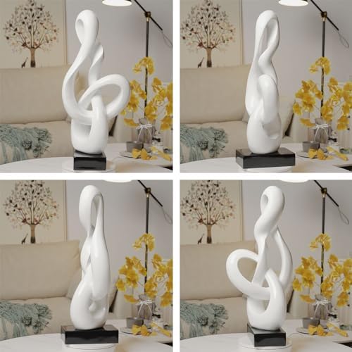 Modern Music Note Sculpture Decor Figurine 23 Inch White Polyresin
