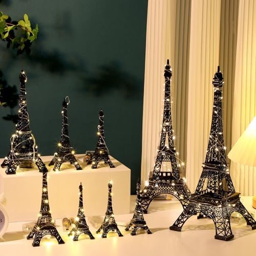 Hicarer 9 Pcs Eiffel Tower Statue Decor Set