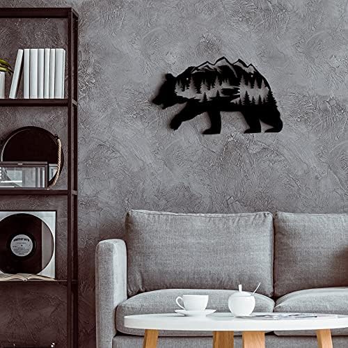 Hotop Metal Bear Wall Art 14x85 Inch Black