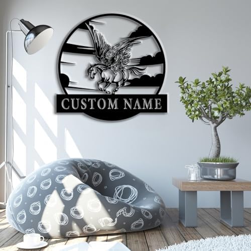 Custom Pegasus Metal Wall Art Name Sign