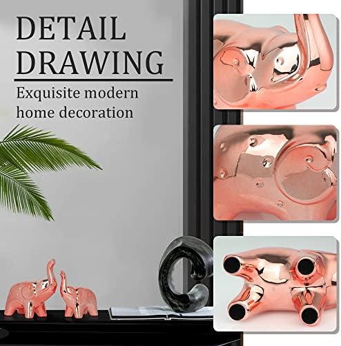 Pair Elephant Statue Home Decor Modern Style Sculpture