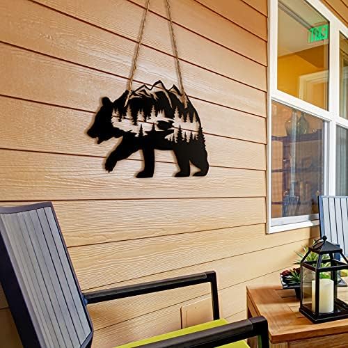 Hotop Metal Bear Wall Art 14x85 Inch Black