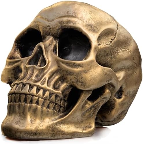 READAEER Resin Skull Statue for Home Decor and Halloween
