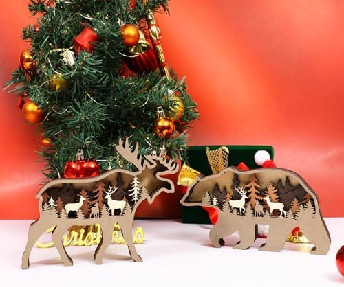Drawely 3D Wooden Elephant Wall Decor