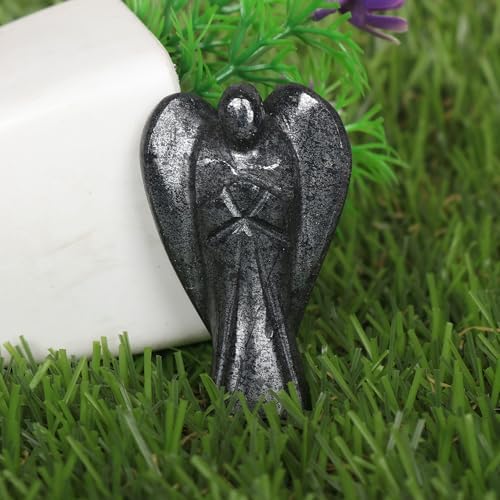 REAL-GEMS 200 Ct Natural Black Tourmaline Angel Statue Figurine