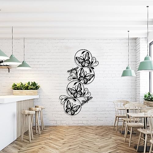 Cadeali Butterfly Metal Wall Decor 30x18 Inches Silver