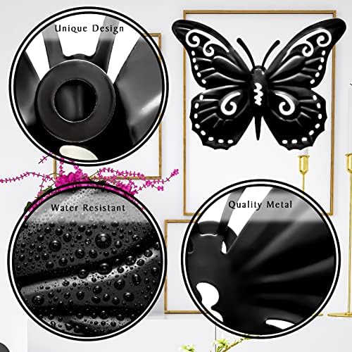 Moxweyeni 5 Pcs Black Butterfly Wall Decor