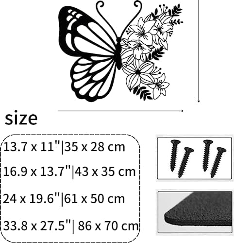 Vibrant Butterfly Metal Wall Art Decor