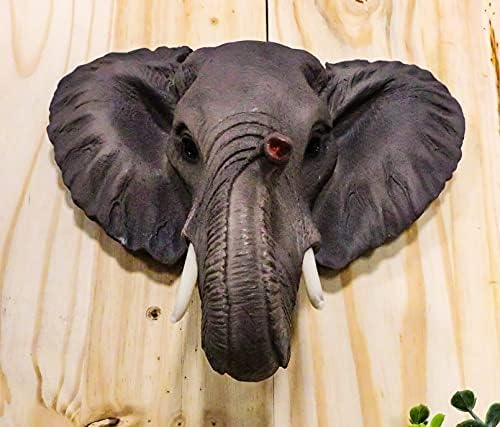 Ebros Safari African Bush Elephant Wall Sculpture 9 Tall