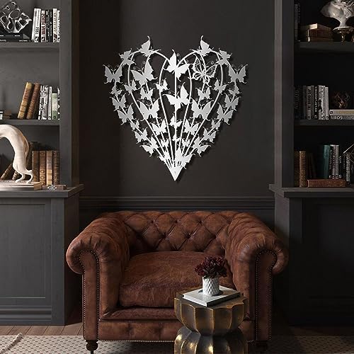 Infinity Heart Butterfly Metal Wall Art Decor