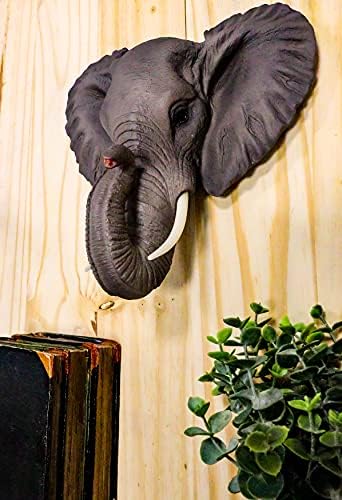 Ebros Safari African Bush Elephant Wall Sculpture 9 Tall