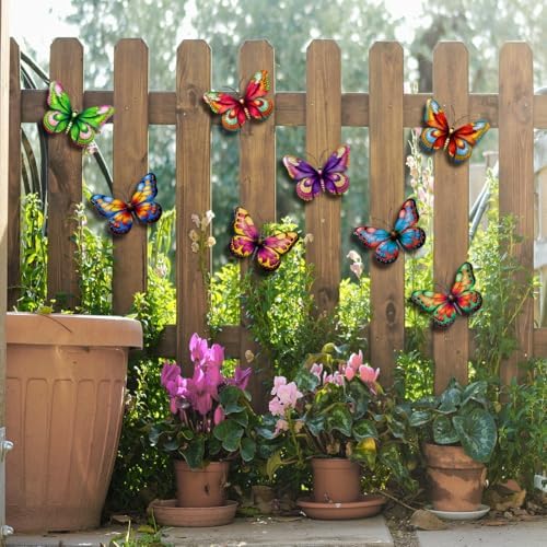 8pcs Metal Butterfly Wall Decorations for Outdoor