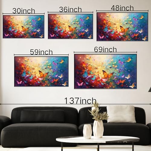 Butterfly Canvas Wall Art - 30x17 Inch Gold Framed Decor