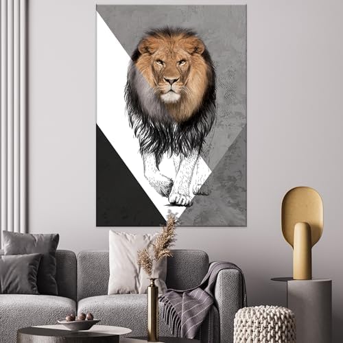 EGD Lion Wall Art Modern Decor Floating Frame