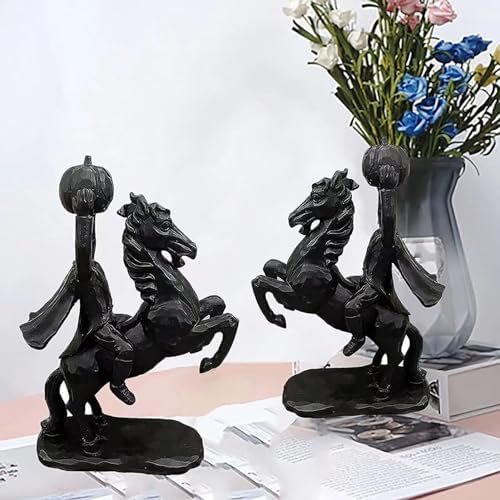 Headless Horseman Statue 22cm Black Halloween Decor