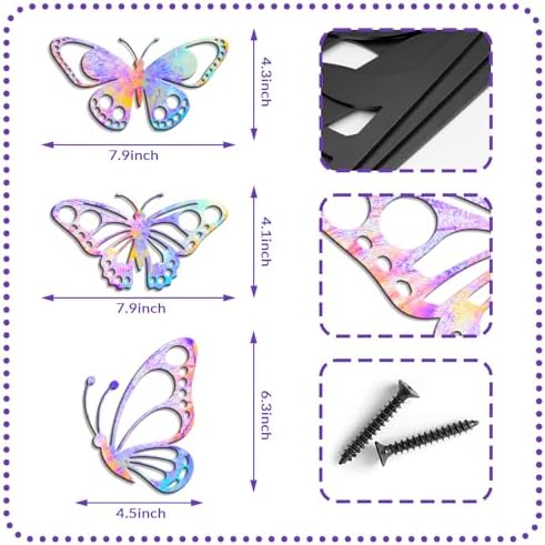 Kercan Metal Butterfly Wall Decor Set of 3