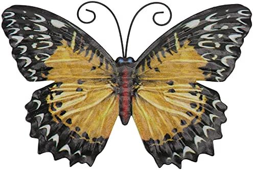 ULTNICE Yellow Iron Butterfly Wall Decor